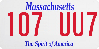 MA license plate 107UU7