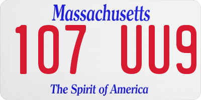 MA license plate 107UU9