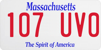 MA license plate 107UV0