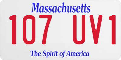 MA license plate 107UV1