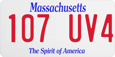 MA license plate 107UV4