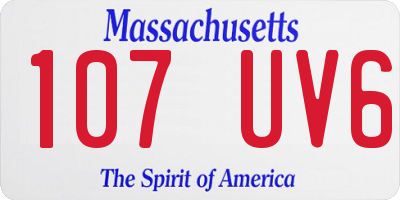 MA license plate 107UV6