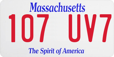 MA license plate 107UV7