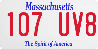 MA license plate 107UV8