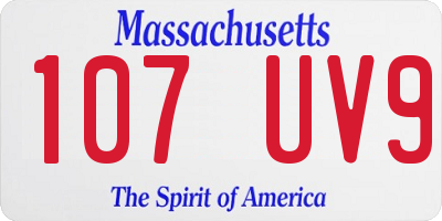 MA license plate 107UV9