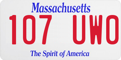 MA license plate 107UW0