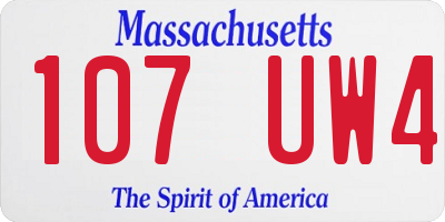 MA license plate 107UW4