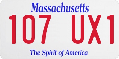 MA license plate 107UX1