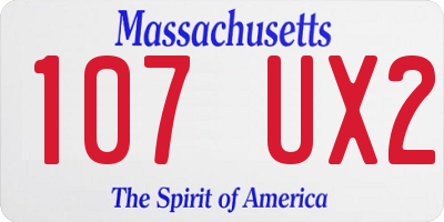 MA license plate 107UX2