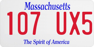 MA license plate 107UX5
