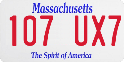 MA license plate 107UX7