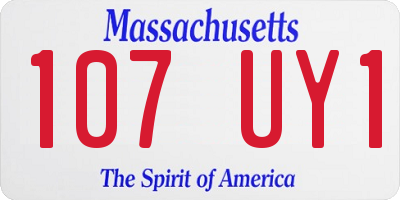 MA license plate 107UY1
