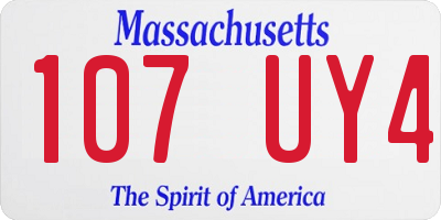 MA license plate 107UY4