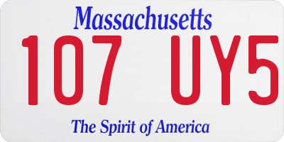 MA license plate 107UY5