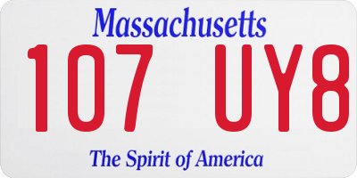 MA license plate 107UY8