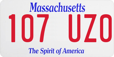 MA license plate 107UZ0
