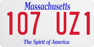MA license plate 107UZ1