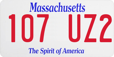 MA license plate 107UZ2