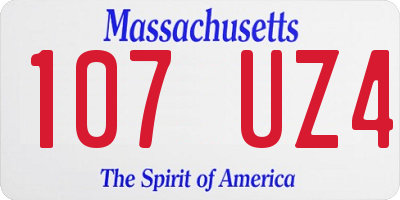 MA license plate 107UZ4