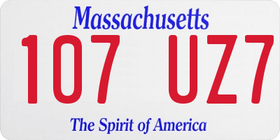 MA license plate 107UZ7