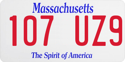 MA license plate 107UZ9