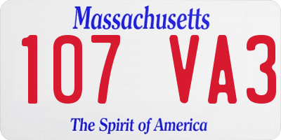 MA license plate 107VA3