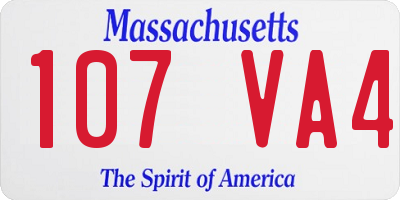 MA license plate 107VA4