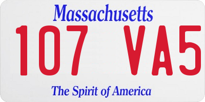 MA license plate 107VA5
