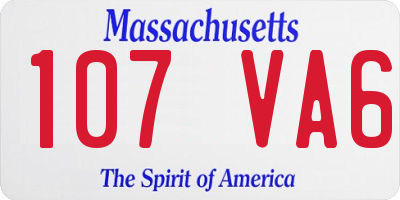 MA license plate 107VA6