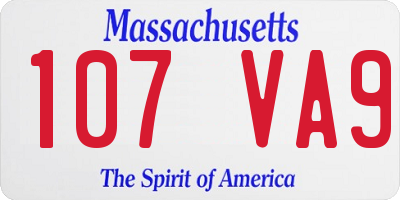 MA license plate 107VA9