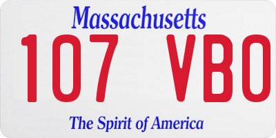 MA license plate 107VB0