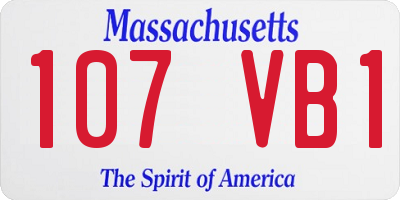 MA license plate 107VB1