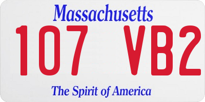 MA license plate 107VB2