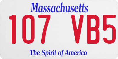 MA license plate 107VB5