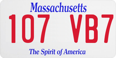 MA license plate 107VB7