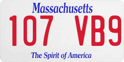 MA license plate 107VB9
