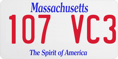 MA license plate 107VC3