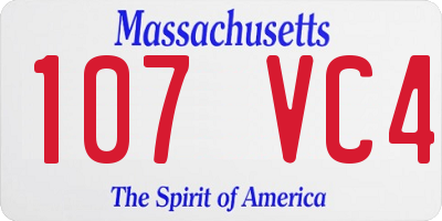 MA license plate 107VC4