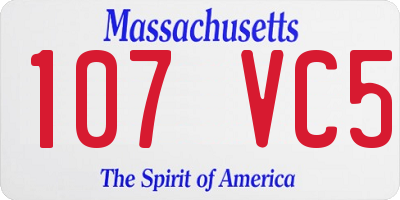 MA license plate 107VC5