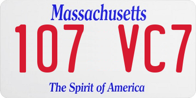 MA license plate 107VC7