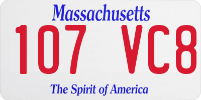 MA license plate 107VC8