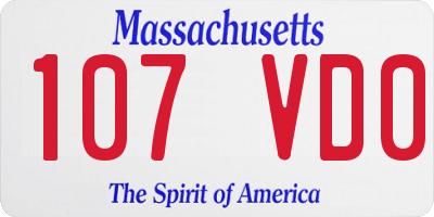 MA license plate 107VD0