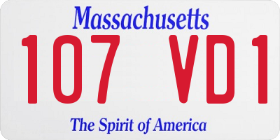 MA license plate 107VD1