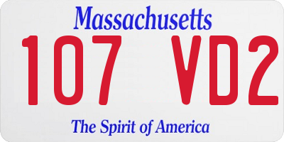 MA license plate 107VD2