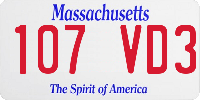 MA license plate 107VD3