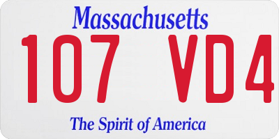 MA license plate 107VD4