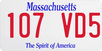 MA license plate 107VD5
