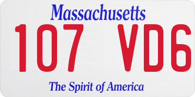MA license plate 107VD6