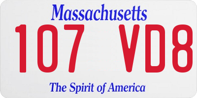 MA license plate 107VD8