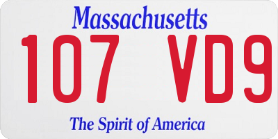 MA license plate 107VD9
